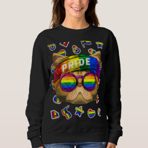 Sweatshirt Lgbt Exotic Shorthair Gay pride Mois Cat Arc-en-ci