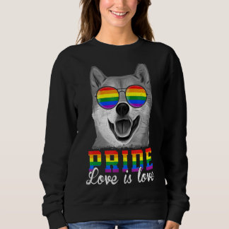 Sweatshirt Lgbt Fierté L'Amour Est L'Amour Shiba Inu Chien