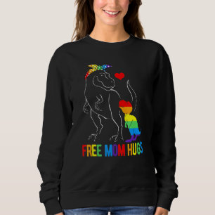 Sweatshirt Lgbt Free Mom Hugues Dinosaur Rex Mamasaurus Ally 