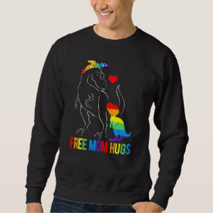 Sweatshirt Lgbt Free Mom Hugues Dinosaur Rex Mamasaurus Ally 