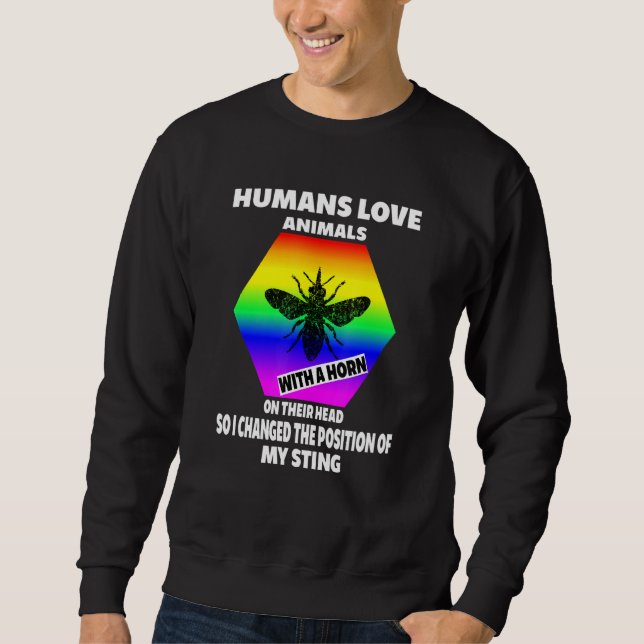 Sweatshirt Lgbt Idée d'abeille arc-en-ciel Apiologue Bee Gay  (Devant)