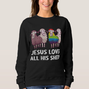 Sweatshirt Lgbt Jesus Aime Tous Ses Moutons Chrétienté Gay Pr