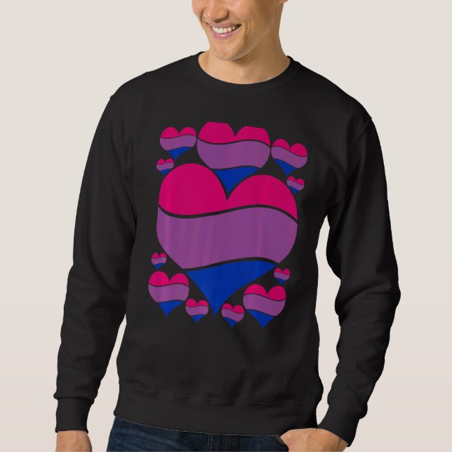 Sweatshirt Lgbt Pride Mois Queer Bisexualité Drapeau Coeur Pr (Devant)