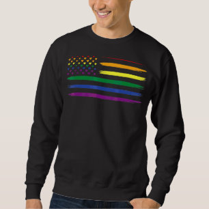 Sweatshirt Lgbt Pride Mois Support Avec Rainbow Us American A