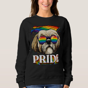Sweatshirt Lgbt Shih Tzu Gay pride Lgbtq Rainbow Flag Sunglas