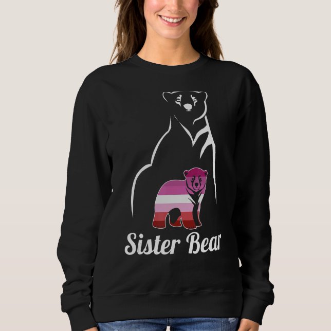 Sweatshirt Lgbt Soeur Lesbienne Ours Fierté Lesbienne Drapeau (Devant)