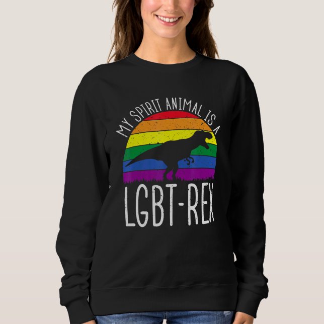 Sweatshirt Lgbt - T-Rex Gay pride Coucher de soleil de dinosa (Devant)