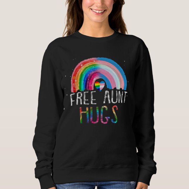 Sweatshirt Lgbtq Free Tante Hugs Gay pride Lgbt Ally Rainbow  (Devant)
