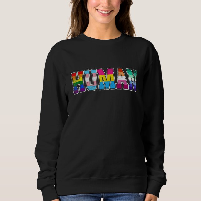 Sweatshirt Lgbtq Gay pride Human Ally Bi Bisexual Trans Queer (Devant)