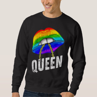 Sweatshirt Lgbtq Gay Queen Lips Chain Gay Rights Fière Fierté