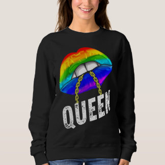 Sweatshirt Lgbtq Gay Queen Lips Chain Gay Rights Fière Fierté