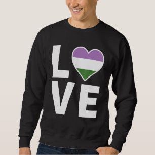 Sweatshirt Lgbtq Genderqueer Drapeau Coeur Lgbtqia+ Amour Gen