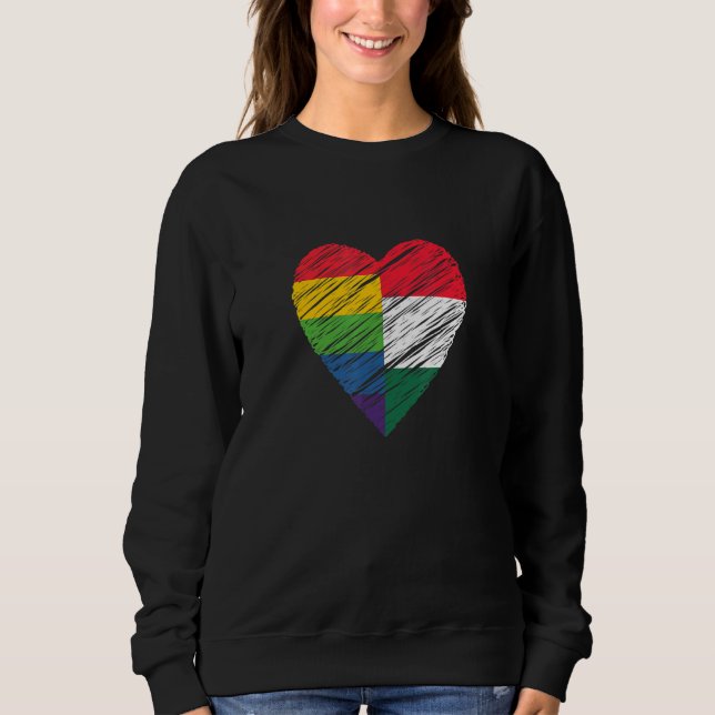 Sweatshirt LGBTQ Hungary Gay Pride Heart for Gay and Lesbian  (Devant)