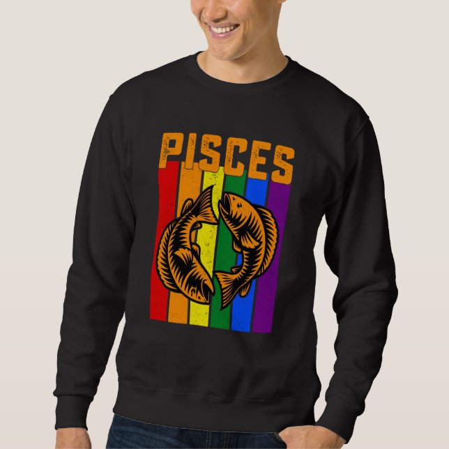 Sweatshirt LGBTQ Pisces Zodiac Sign Vintage Astrology (Devant)