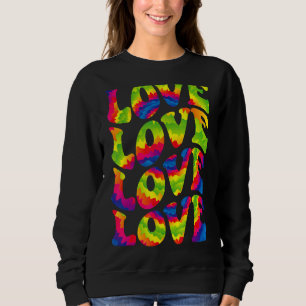 Sweatshirt Lgbtq Retro les années 70 Rainbow Tie Dye Ally Aim
