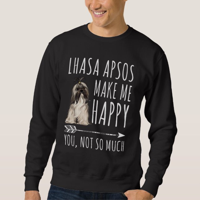 Sweatshirt Lhasa Apso Dogs Redeem Me Happy (Devant)