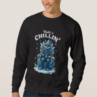 Sweatshirt L'hiver est Chillinu2019 Loup Cool drôle sur la gl