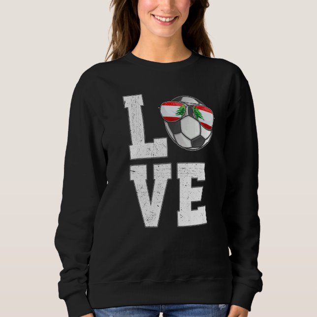 Sweatshirt Liban Soccer Love drapeau libanais (Devant)