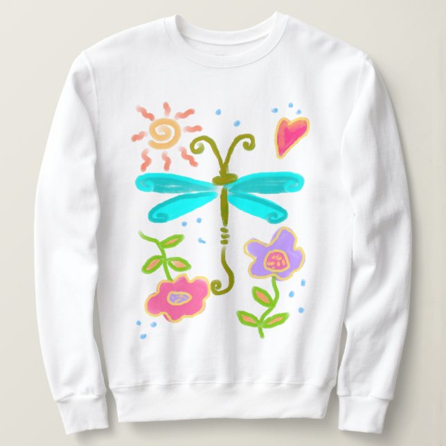 Sweatshirt Libellule ensoleillée - Art abstrait à porter (Design devant)