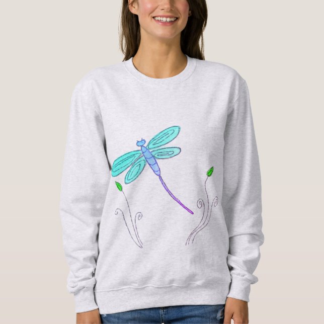Sweatshirt Libellule funky Art abstrait à porter (Devant)