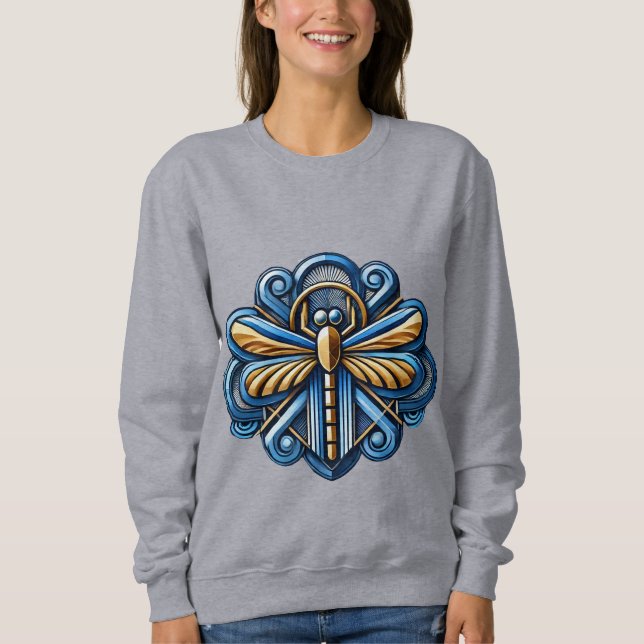 Sweatshirt Libellule Géométrique Nature Élégance Art Déco✨ (Devant)