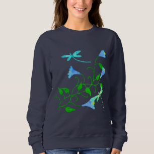 Sweatshirt Libellules et Fleurs Art Abstrait à Porter