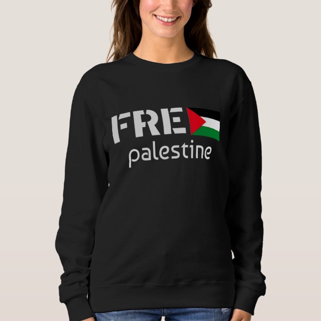 Sweatshirt Libérez La Citation De Palestine Avec Drapeau Pour (Devant)