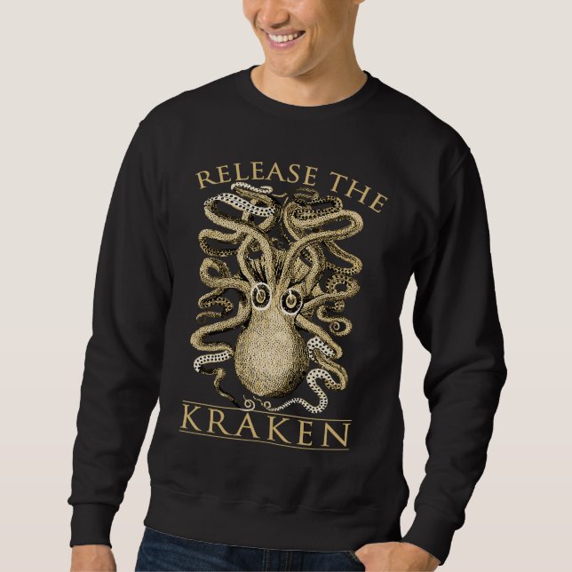 Sweatshirt Libérez le Kraken Cthulhu Steampunk Vintage (Devant)