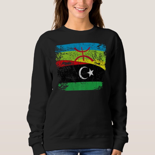 Sweatshirt Libiyan Roots Semi Amazigh Drapeau Fière Libiyans  (Devant)