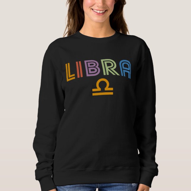 Sweatshirt Libra Zodiac Sign Horoscope Vintage Classic (Devant)
