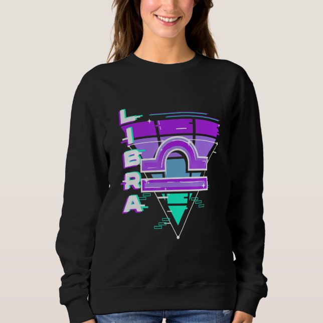 Sweatshirt Libra Zodiac Sign Vaporwave Esthétique 80s 90s pou (Devant)