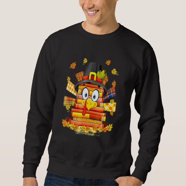 Sweatshirt Librarian Book  Reader  Turkey Thanksgiving Autumn (Devant)