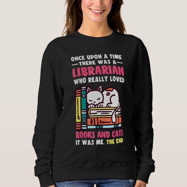 Sweatshirt Librarian Loved Livres Et Chats Lecture Vocabulair (Devant)