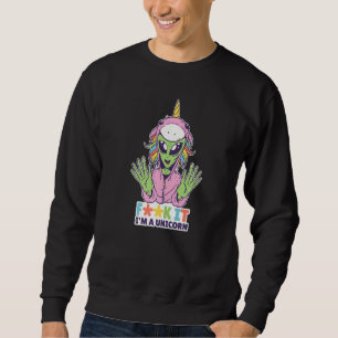 Sweatshirt Licorne Alien Drôle Mignons Unicorns Espace Martie