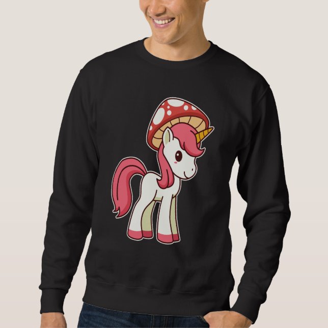 Sweatshirt Licorne Champignon Mignon Avec Chapeau De Champign (Devant)