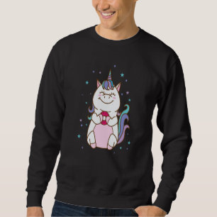 Sweatshirt Licorne de cheval de fantaisie mangeant un beignet