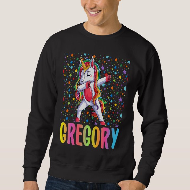 Sweatshirt Licorne qui fait le dab Gregory (Devant)
