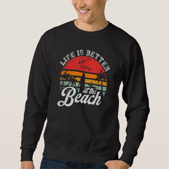 Sweatshirt Life Is Better At The Beach Funny Jamaica Rasta Re (Devant)