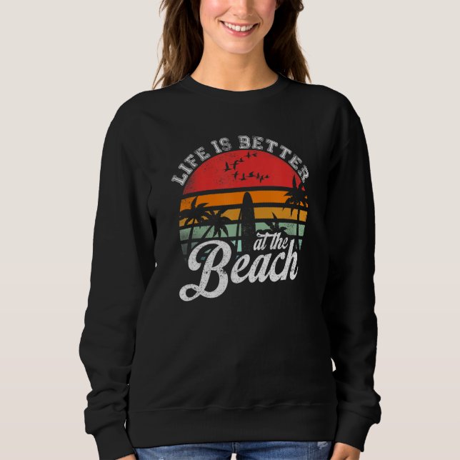 Sweatshirt Life Is Better At The Beach Funny Jamaica Rasta Re (Devant)