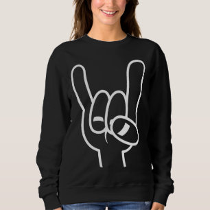 Sweatshirt Ligne blanche des cornes diaboliques en métal lour