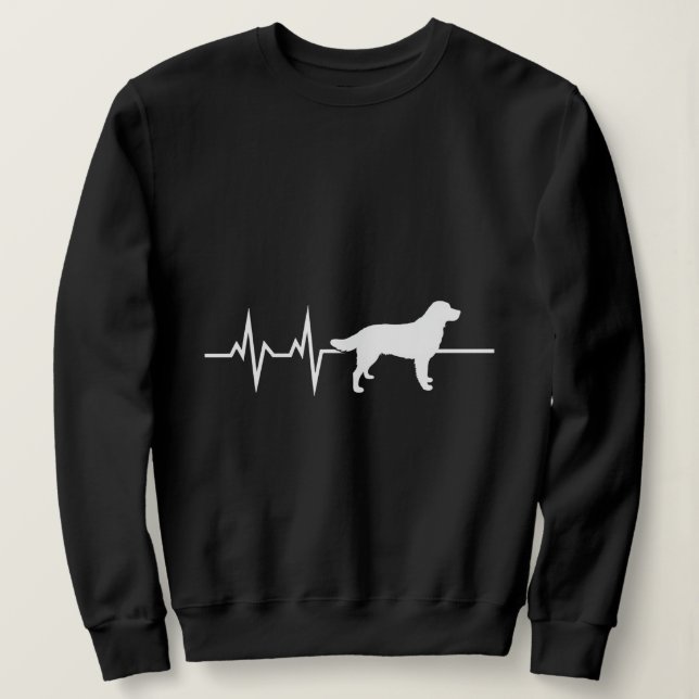 Sweatshirt Ligne de battement de coeur du chien (Design devant)