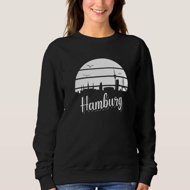 Sweatshirt Ligne Skyline Deutschland de Hambourg (Devant)