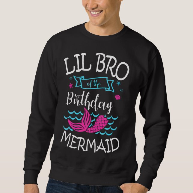 Sweatshirt Lil Bro De L'Anniversaire Du Fête De La Sirène Ann (Devant)