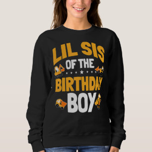 Sweatshirt Lil Sis De L'Anniversaire Boy Construction Ouvrier