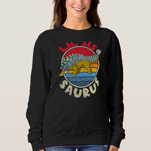 Sweatshirt Lil Sis Saurus I Ankylosaurus Dinosaur I Famille M (Devant)