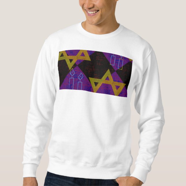 Sweatshirt L'image à thème Hanukkah de SlipperyJoe's jaune do (Devant)