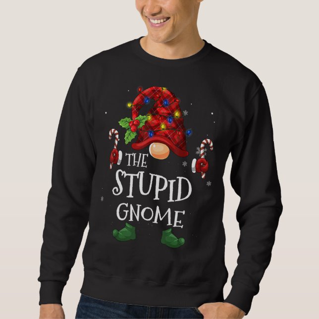Sweatshirt L'Imbécile Buffalo Gnome Plaid Christmas Tree Ligh (Devant)
