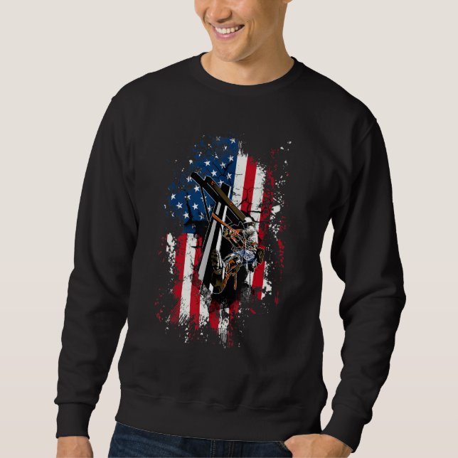 Sweatshirt Lineman nous a déçu Drapeau Américain Patriotique  (Devant)