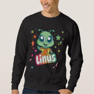 Sweatshirt LINUS - Nom du garçon mignon avec un Alien mignon