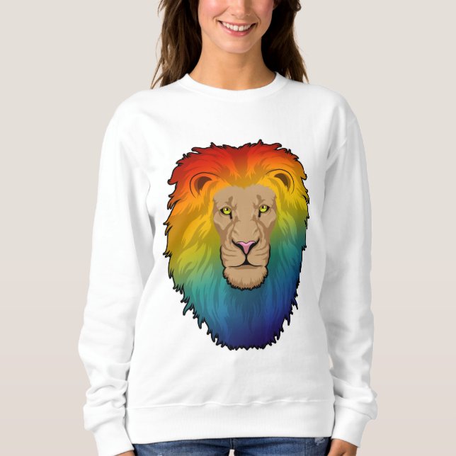 Sweatshirt Lion aux couleurs arc-en-ciel (Devant)